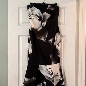 Haute Monde Black and White Strapless Dress